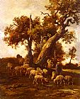 Charles Emile Jacque Famous Paintings - Sheep At Pasture